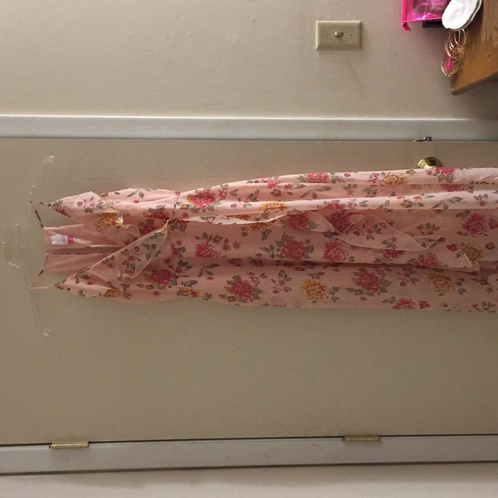 Blush floral maxi dress